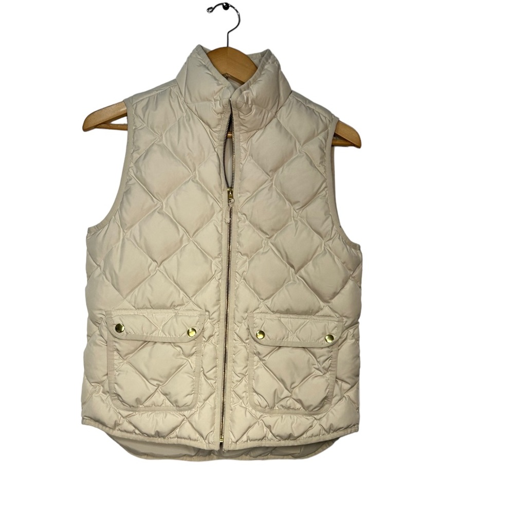J. Crew Cream Quilted Vest